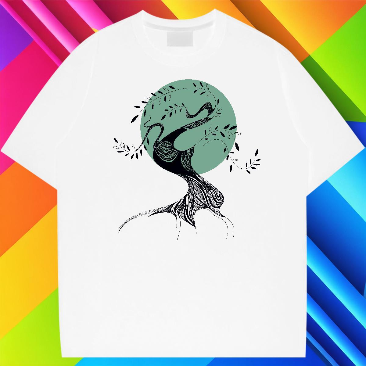 Unisex Men Tshirts 230g 100% Cotton Casual tree Customized Breathable Crew Neck Fashion Designer Man T Shirts Top Tees