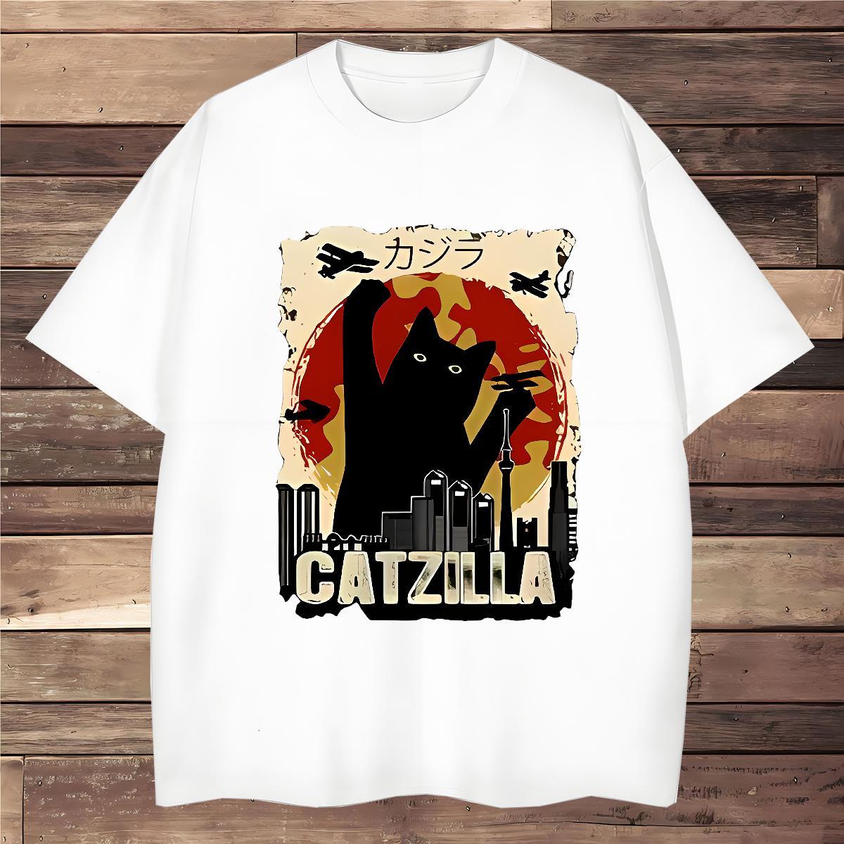 T-Shirts for Men 230g Pure Cotton cat Spring Summer Breathable Crew Neck Custom Print Plus Size Men Tshirts 2024 DIY Free Shipping Tee Shirt