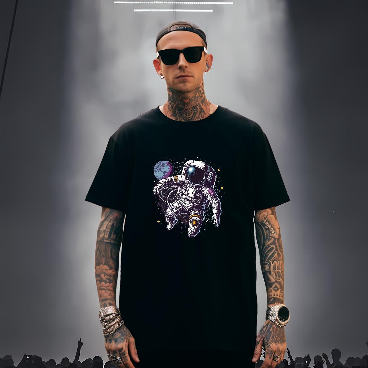 T-Shirts 230g 100% Cotton universe Daily Outfit Short Sleeve O-Neck Anime Print Tshirt for Man Woman Wholesale Cool Design Polos