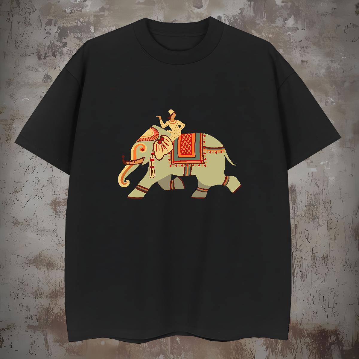 Custom Man T Shirts 230g 100% Cotton elephant Outdoor Wear Breathable Short Sleeve Cool Design Tshirt for Man Woman Asian Size