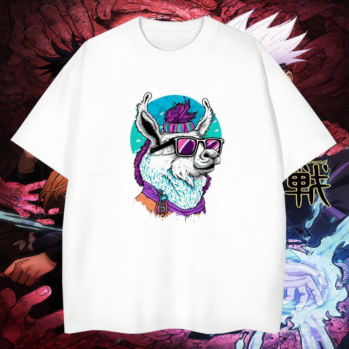 Loose Fit Men Tshirts 100% Cotton 230g Deer T shirt High Street Hip Hop Short Sleeve O-Neck Oversized 3XL 4XL 2024 Tees Shirts