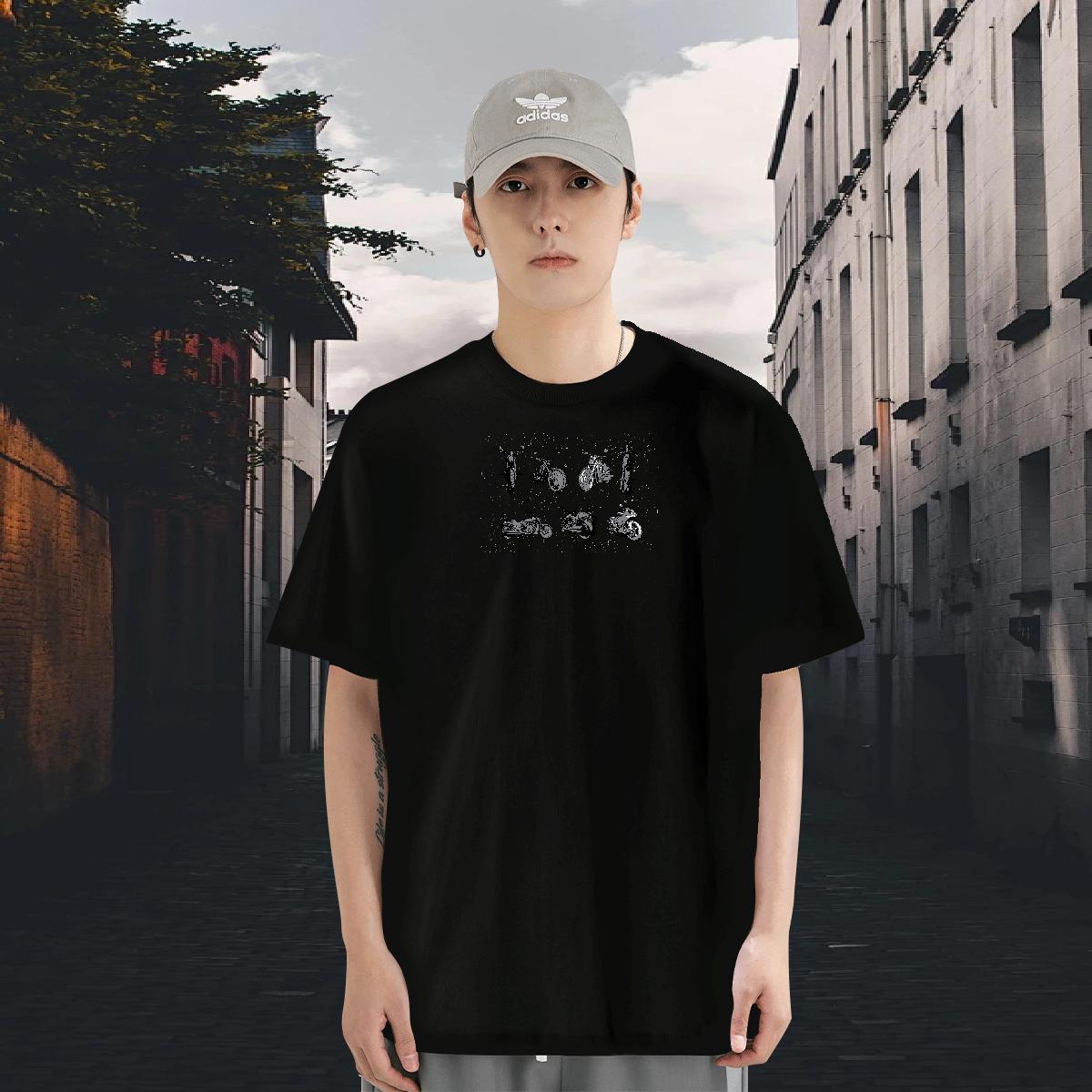 Designer Couples T Shirts 230g 100% Cotton Beach Motorcycle Black Oversized Crew Neck Brand Men T Shirts Tops