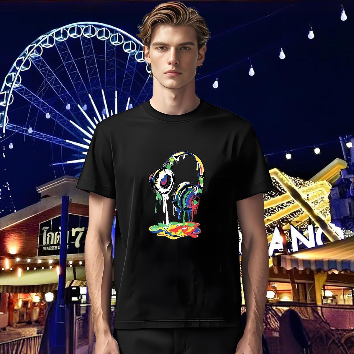 T-Shirts for Men 230g Cotton Pigment Hip Hop Breathable Soft Plus Size Cartoon Men Tees Custom Wholesale Tee Shirt