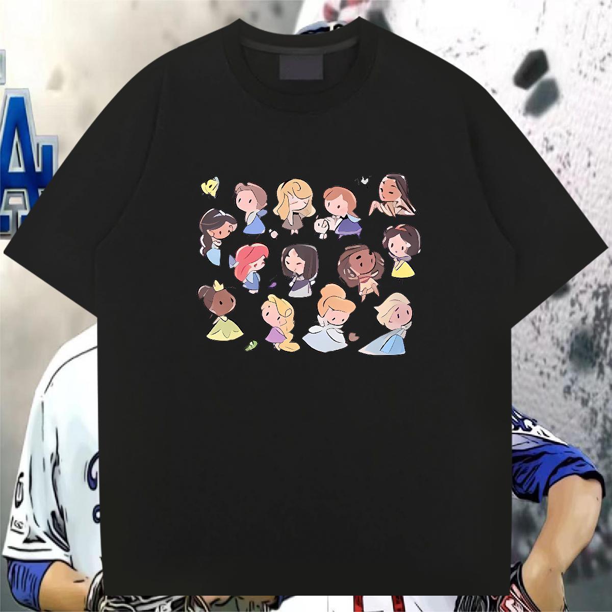 Man T Shirts 230g Cotton painting Street Casual O-Neck Short Sleeve Black White Men Tops Tees DIY Free Shipping Tee Shirt