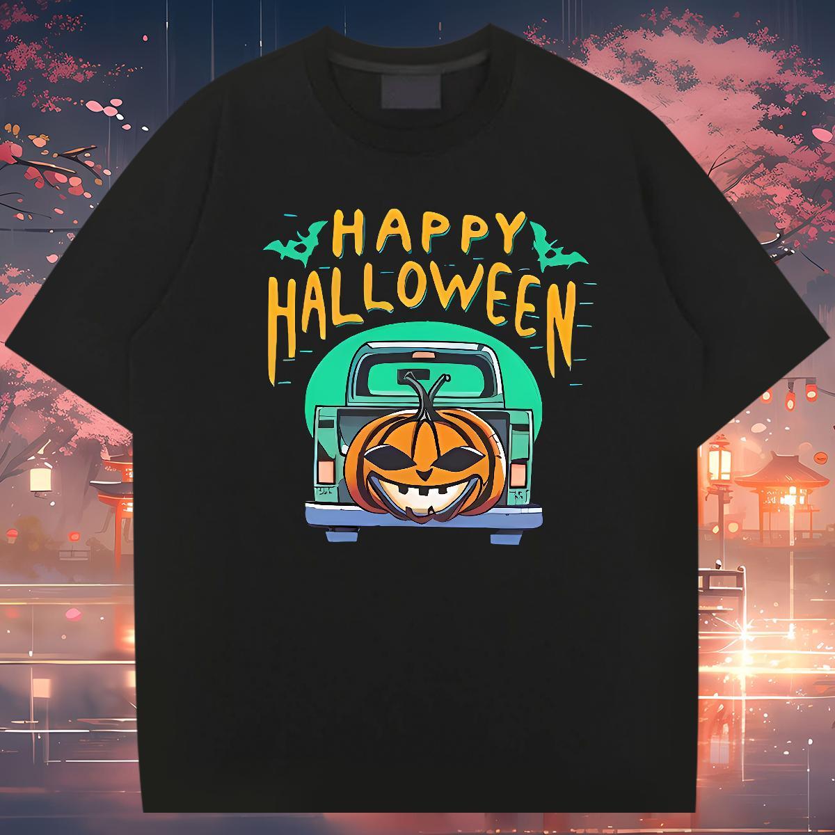 Fashion Mens T Shirts 230g Pure Cotton pumpkin Casual Daily Wear Tops Tees Breathable Short Sleeve High Quality Men Tshirts Custom Anime