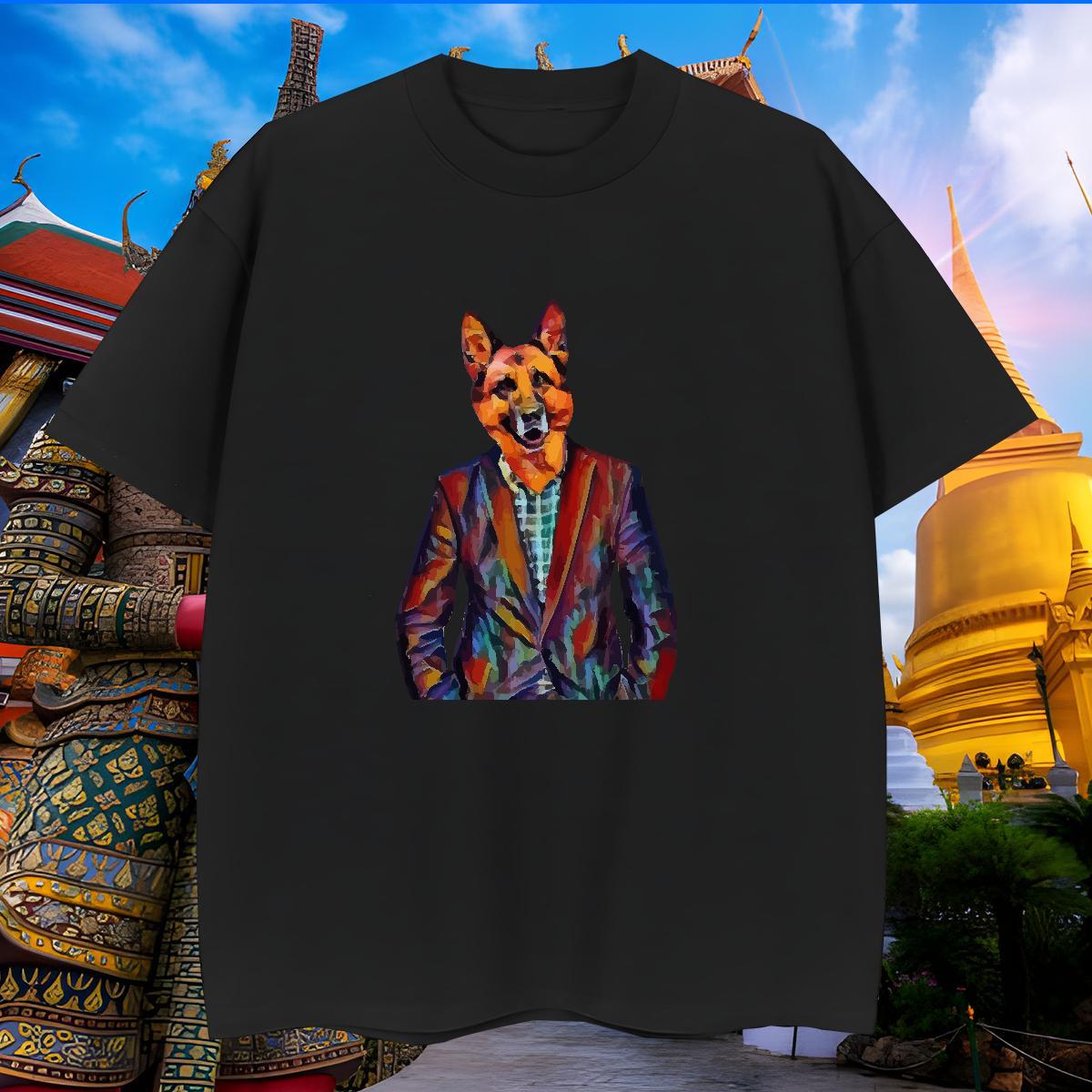 Wholesale Tshirt for Man Woman 230g Pure Cotton Dog T Shirt For Man Daily Outfit Crew Neck Custom Cartoon 2024 DIY Polos