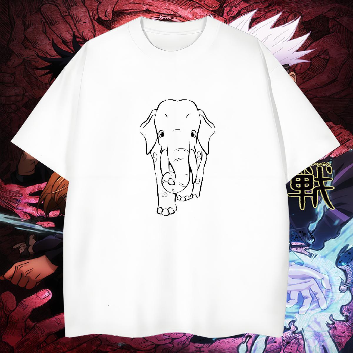 Designer Tshirts 230g Cotton Elephant T-Shirts for Men Street Breathable Short Sleeve Black Oversized New Designer Tops Shirt