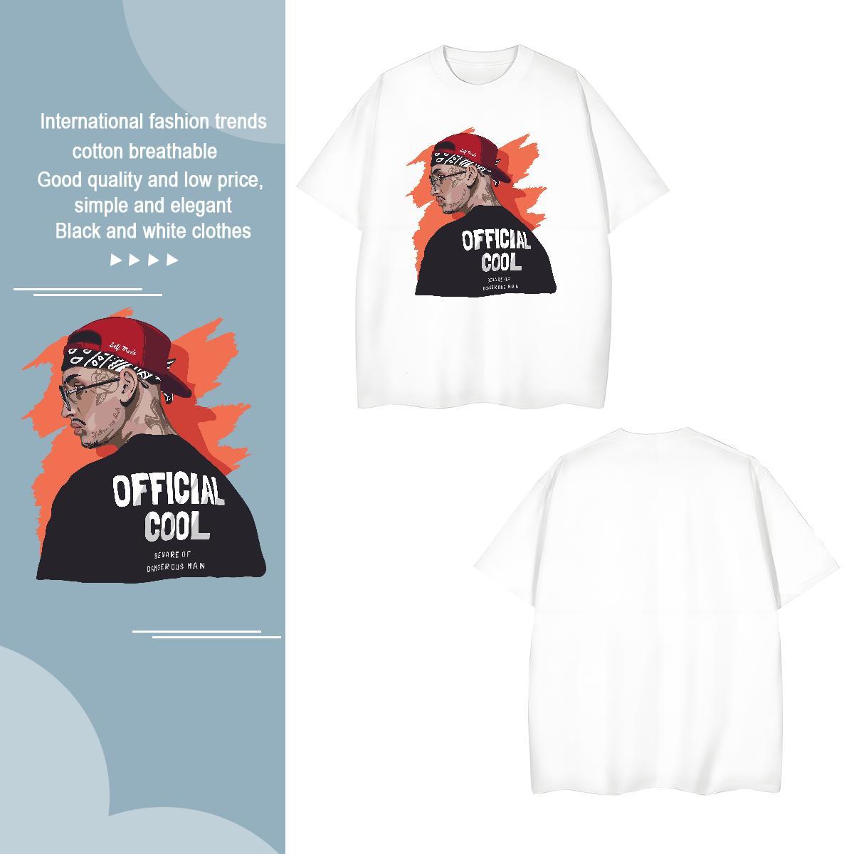 T-Shirts 230g 100% Cotton portrait Beach Breathable Custom Printing Tshirts Designer High Quality Tee Shirt