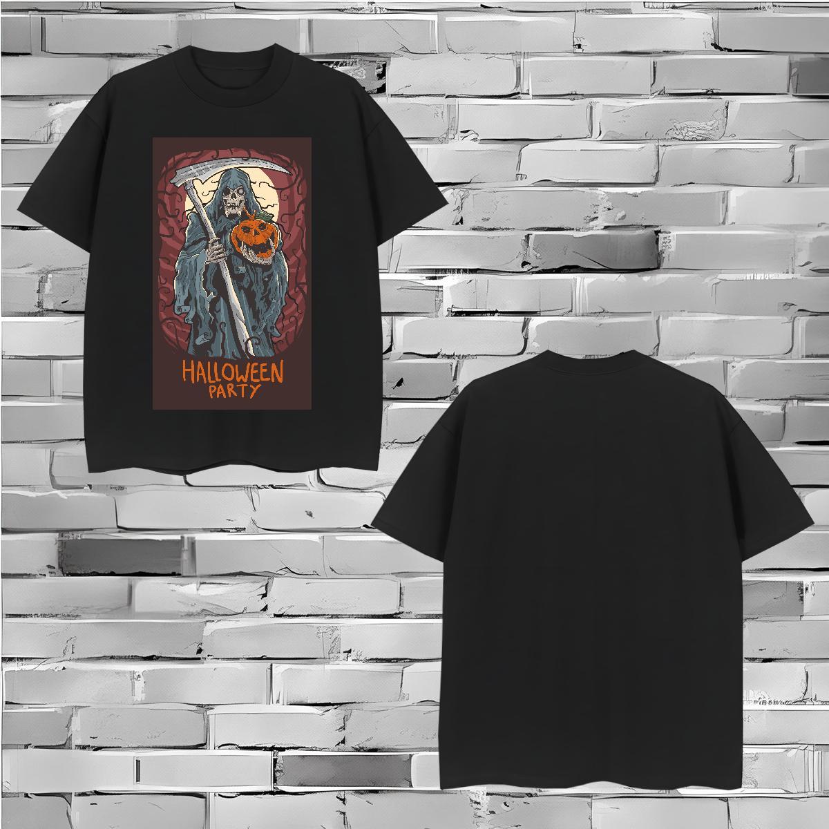 Loose Fit Tshirt for Man Woman 230g Cotton demon T-Shirts for Men Hip Hop O-Neck Short Sleeve White Plus Size DIY Tops