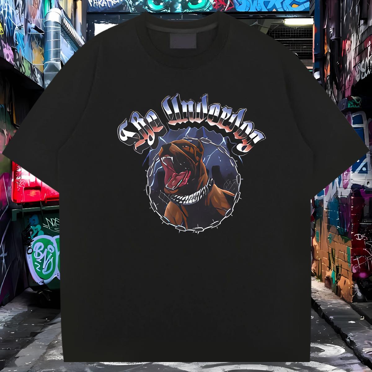 T-Shirts for Men 230g Pure Cotton dog Casual Beach Short Sleeve O-Neck Cartoon Printing L-4XL Mens Tshirts Free Shipping Brand Clothes