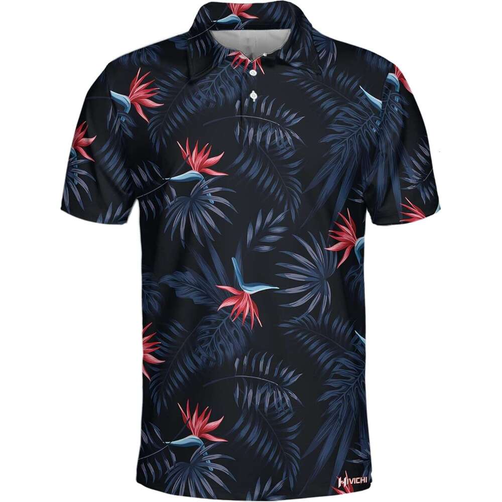 Fashion Mens Polo shirt Golf Shirts for Men Funny Crazy Print Hawaiian Mens Polo Shirt Casual tops summer clothes Short sleeve Free shipping