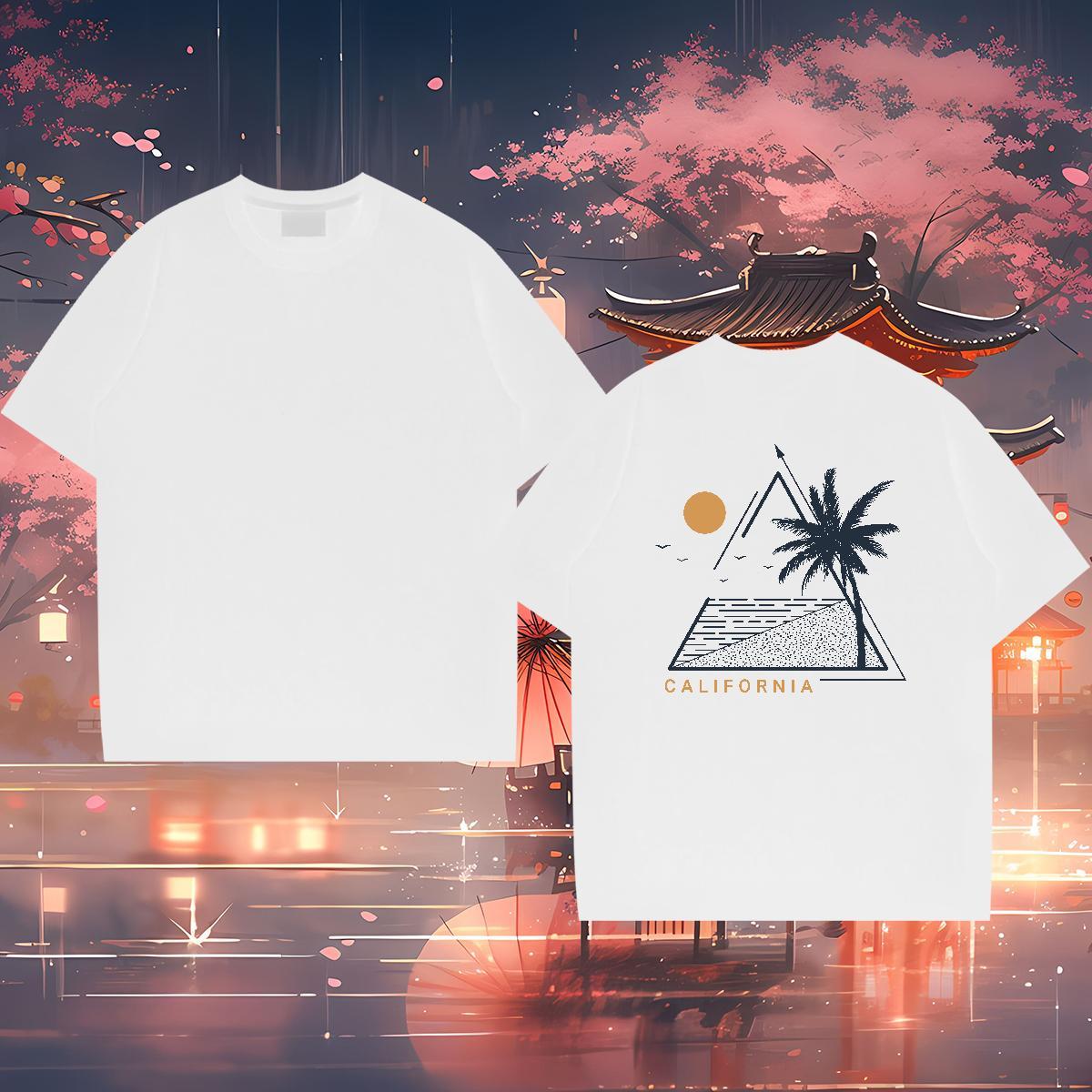 Free Shipping T Shirt For Man 230g 100% Cotton sun Outdoor Tops Tees O Neck Short Sleeves Loose Tshirts White Plus Size