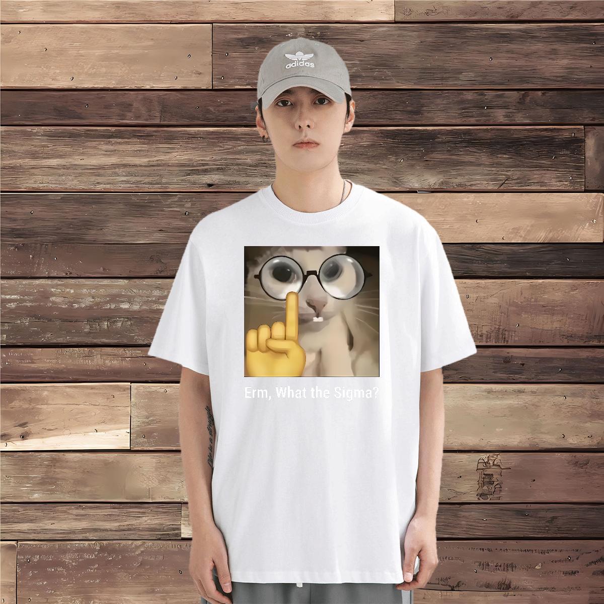 T shirt 100% Cotton 230g cat High Street Hip Hop Pure Cotton Black White Mens Tshirts Fashion Casual Classic Tees Shirts