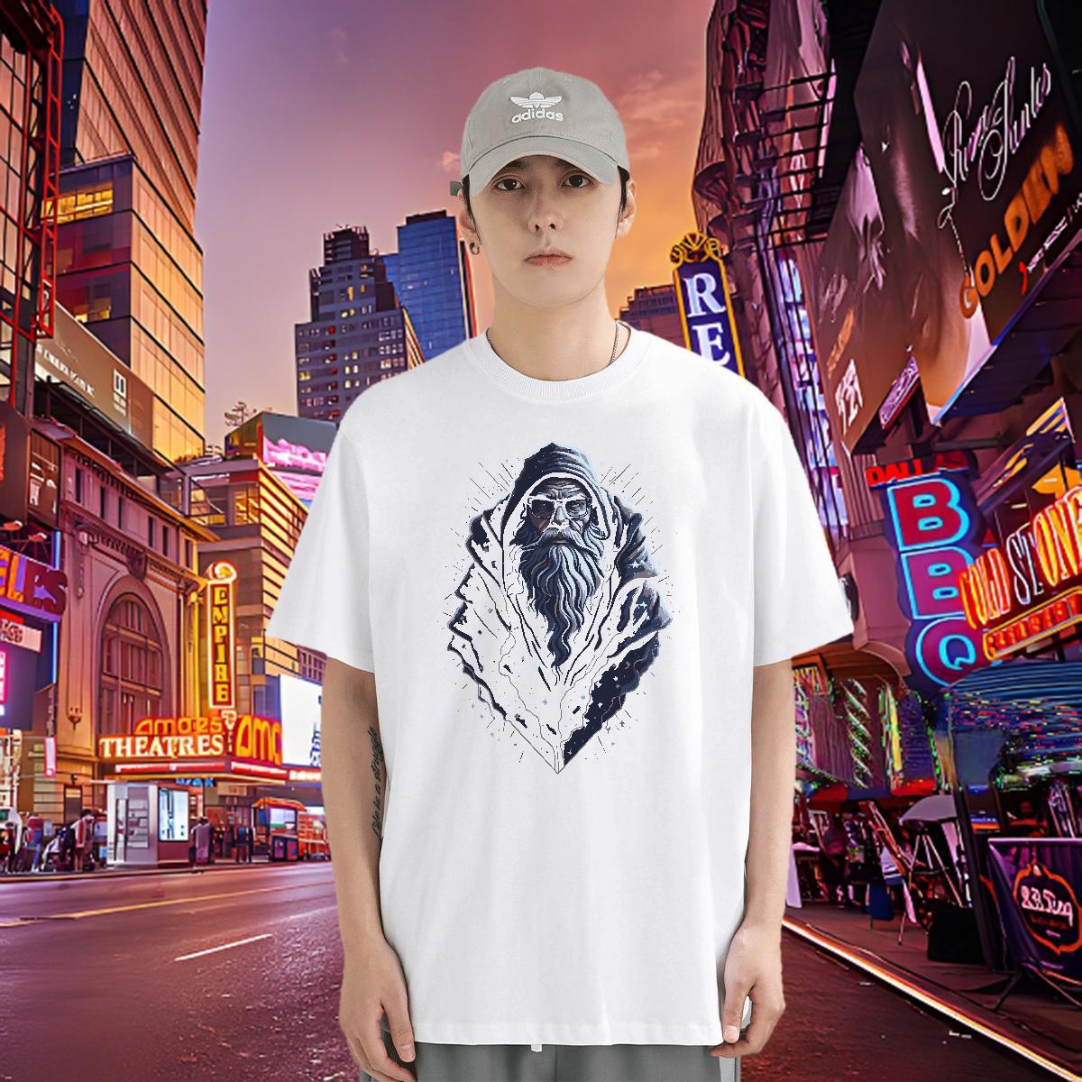 New Designer Mens T Shirts portrait Tshirts 230g Pure Cotton Daily Wear Loose Fit DIY Printed Short Sleeve O-Neck Men Clothes T-Shirt