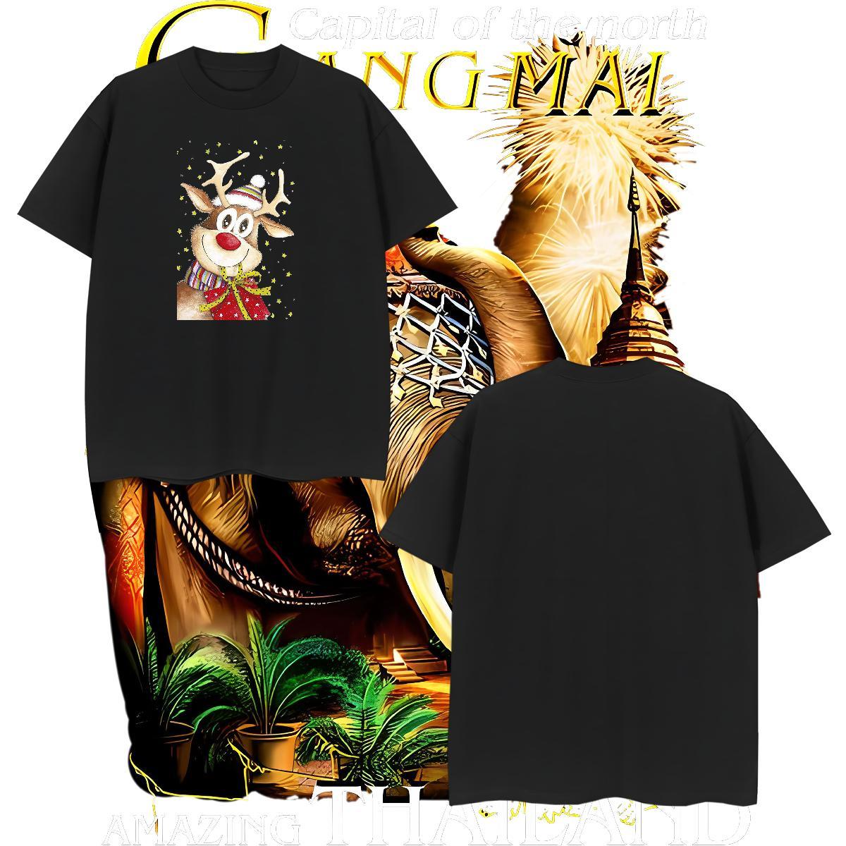 Wholesale Couples T Shirts 100% Cotton 230g Christmas T Shirt For Man Casual Beach Pure Cotton DIY Printed 2024 DIY Polos