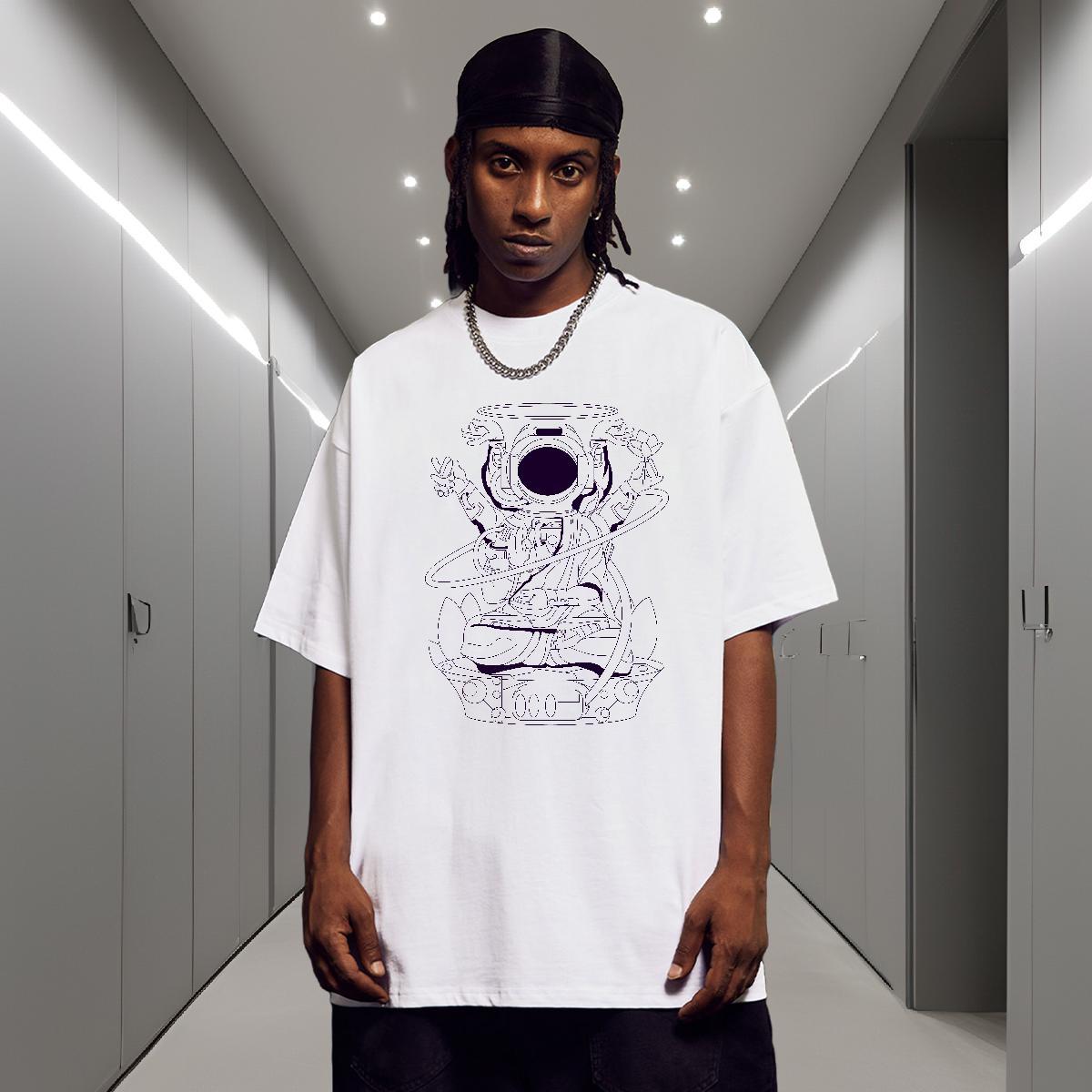 Men T Shirts 230g 100% Cotton universe Sports Casual Breathable Short Sleeve Anime Tshirts Brand Comfortable Tee Shirt