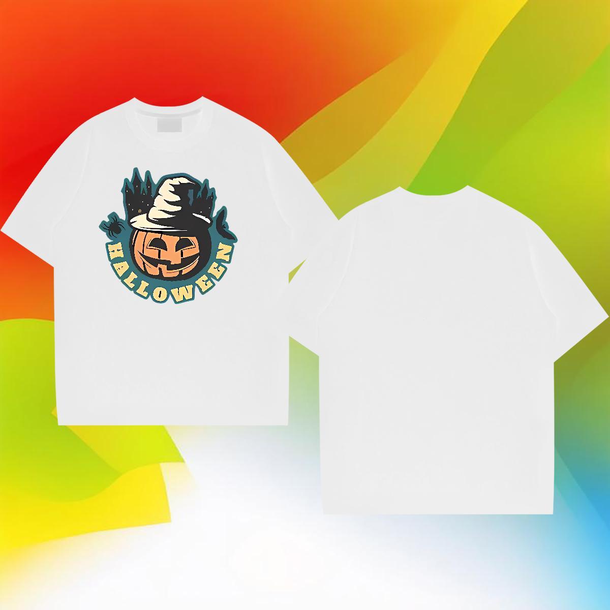 DIY Customized T-Shirts 100% Cotton 230g halloween Sports Casual Wear Breathable Loose Mens Tshirts Black White