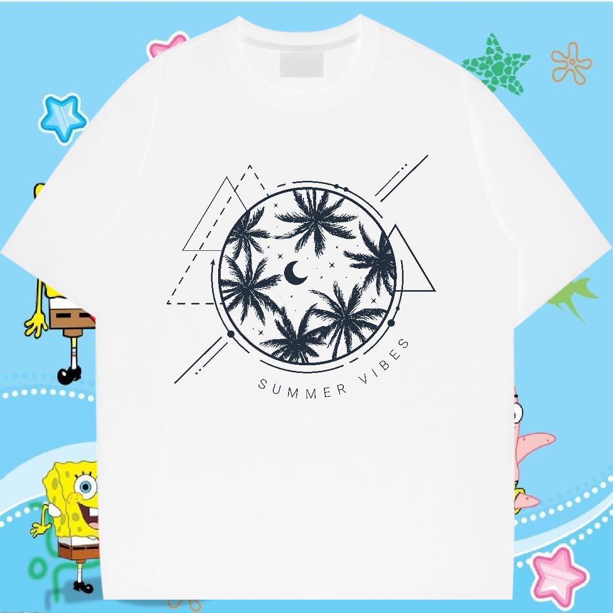 Female Womens T Shirts Short sleeve Soft Couples T Shirts Plus Size Cartoon tree Daily Wear 230g 100% Cotton Stylist Tees