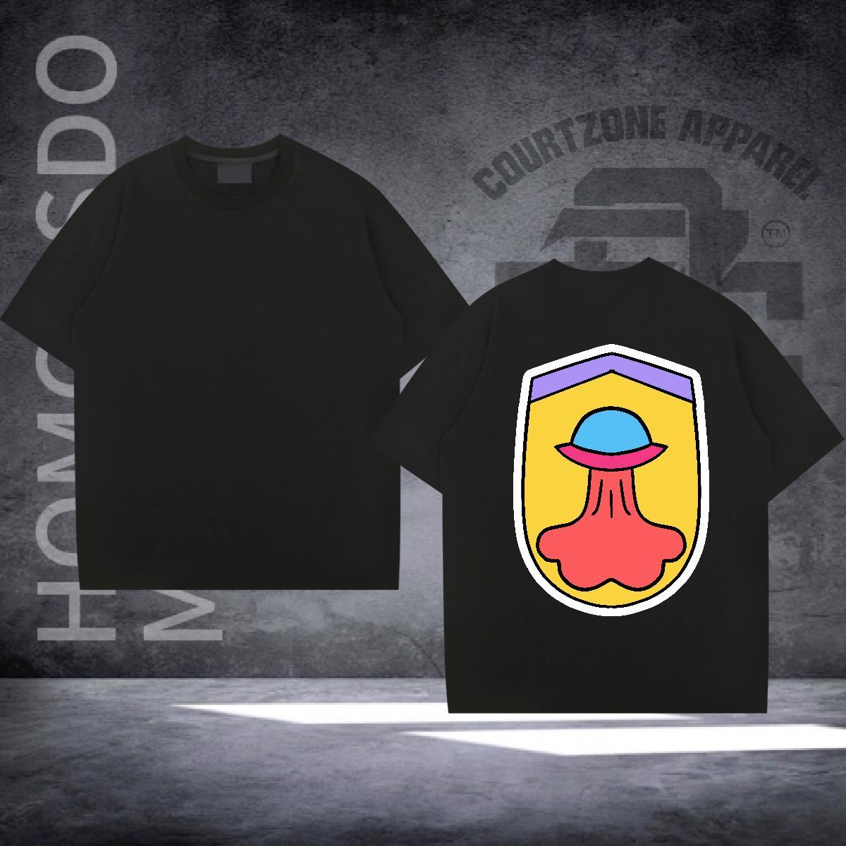 2024 DIY Man T Shirts ET Tops 230g Cotton Hip Hop TOP Quality Custom Cartoon Breathable Short Sleeve Tshirt for Man Woman