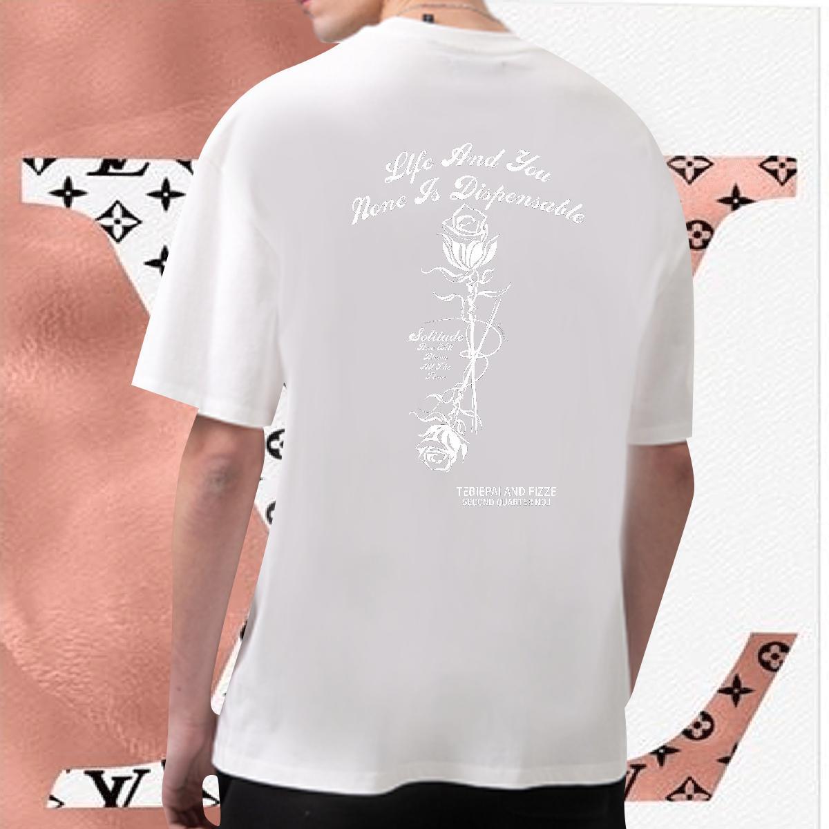 Custom Mens T Shirts 230g 100% Cotton flower Street wear Hip Hop Polos O-Neck Short Sleeve Wholesale Men Clothes T-Shirt Cartoon Printing L-4XL