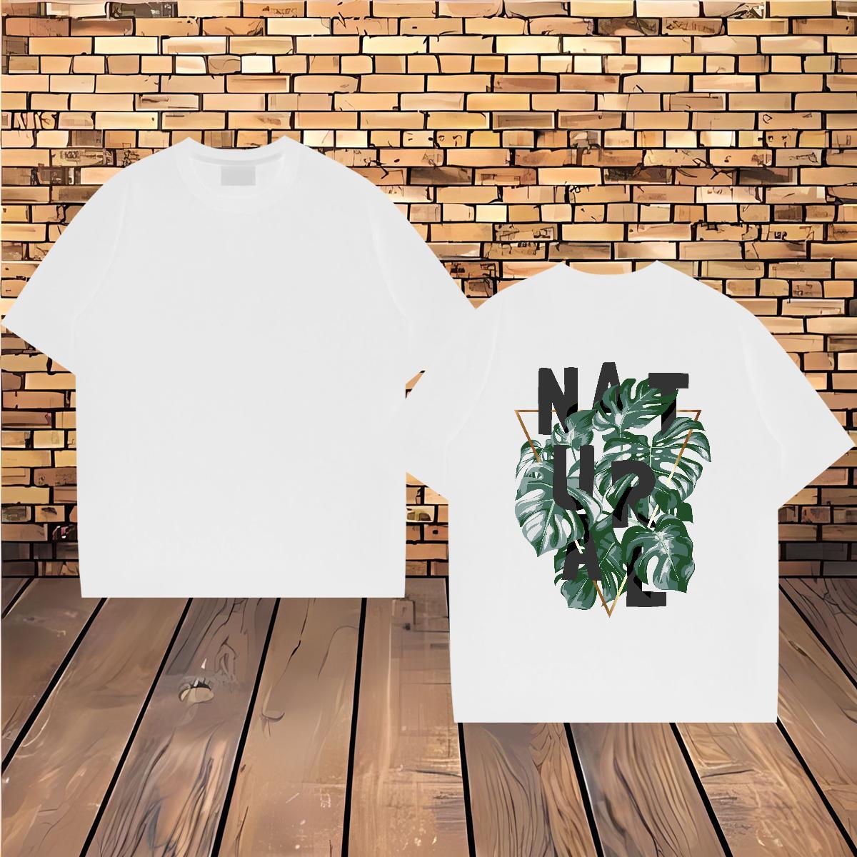 Free Shipping T-Shirts 100% Cotton 230g tree Spring Summer Tops Breathable Crew Neck Cool Men Tshirts Plus Size Cartoon