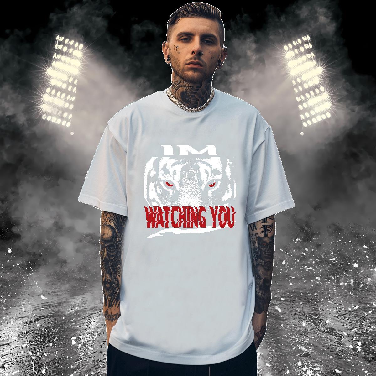 DIY T-Shirts for Men 230g Pure Cotton tiger Spring Summer Tops Breathable Soft Brand Tshirt for Man Woman Cartoon Printing L-4XL