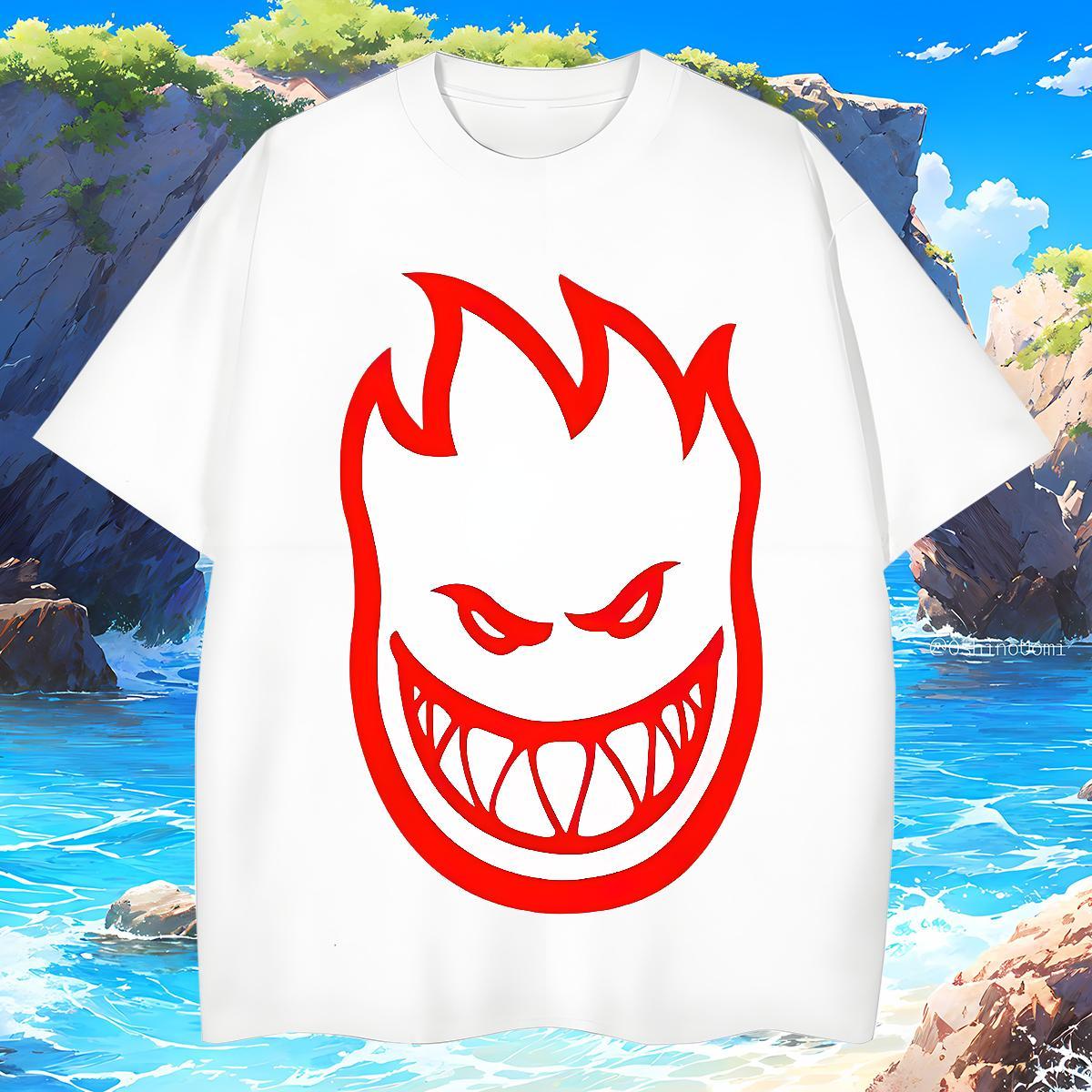 T-Shirts 230g 100% Cotton monster Hip Hop Street Breathable Short Sleeve Cartoon Print Men Tops Tees DIY Customized Cool Design Tshirts