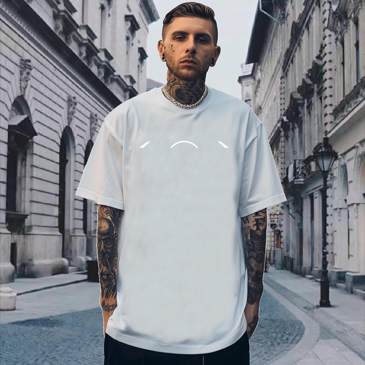 T Shirt For Man 230g Cotton handpainted Street Breathable Crew Neck White Plus Size Tshirts Stylist Brand Wear