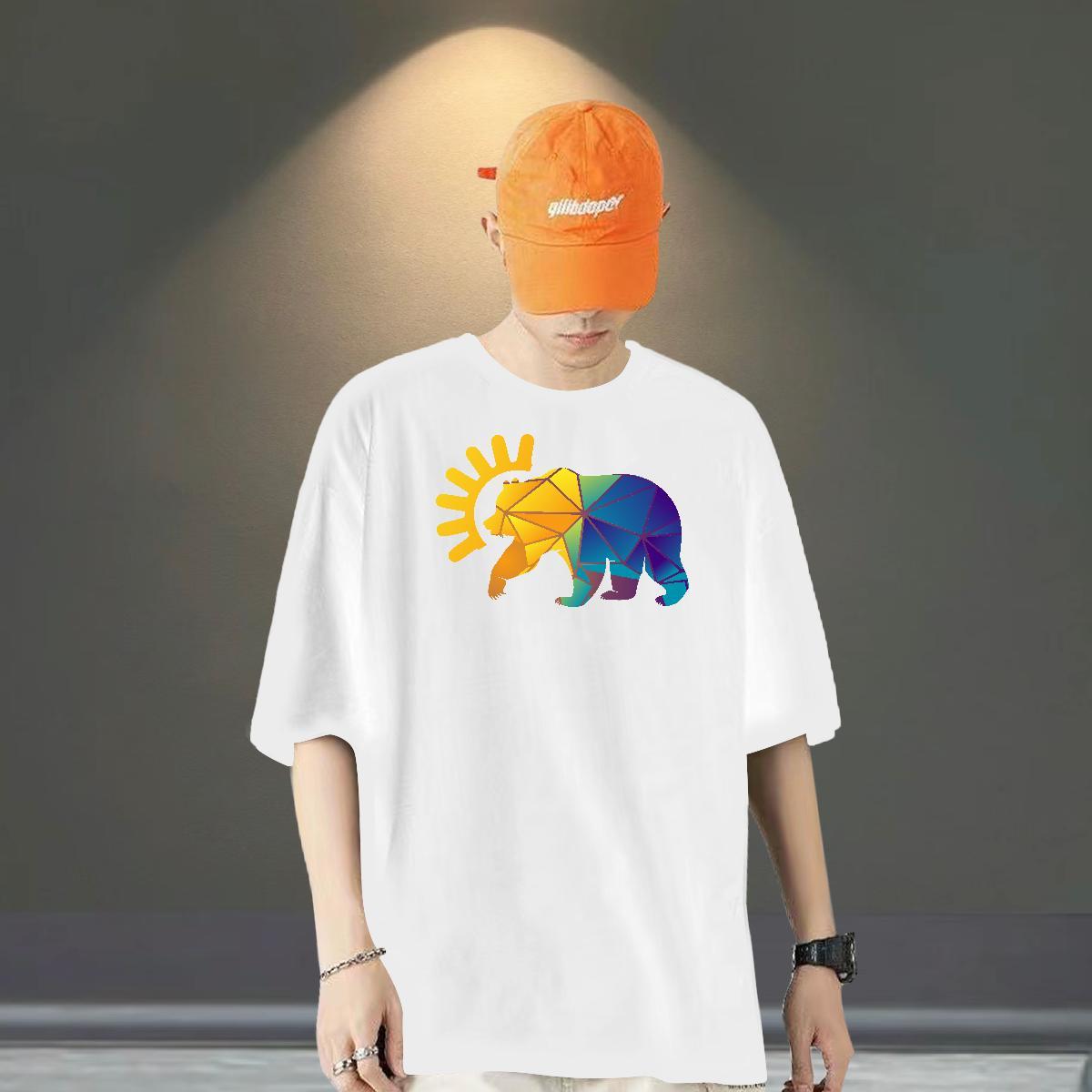 Factory Direct Mens T Shirts 230g Pure Cotton Elephant Street wear Hip Hop Polos Crew Neck Cool Men Tees Custom Print Oversized