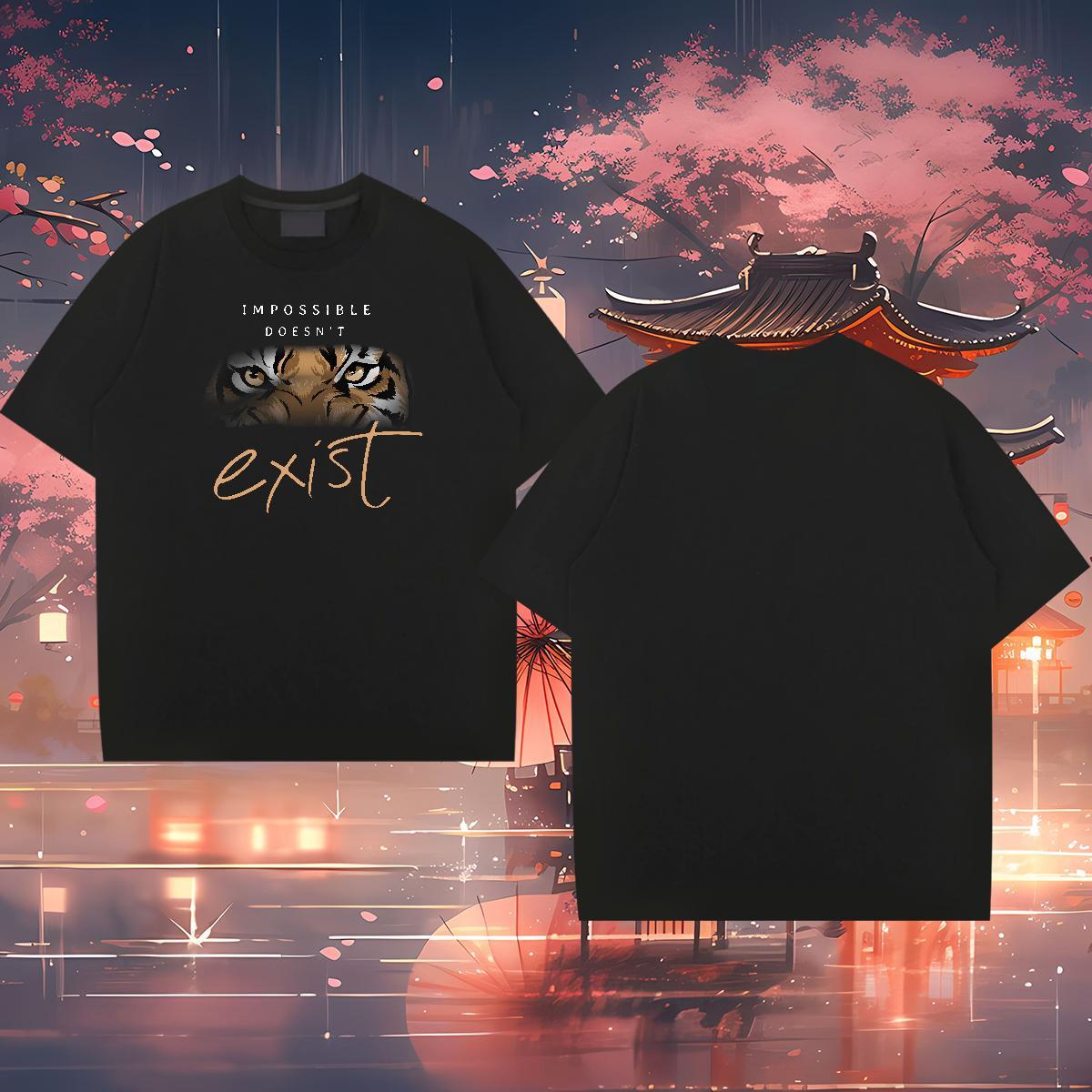 Stylist T Shirts Men 230g Cotton tiger Outdoor Tee Shirt Short Sleeve Soft Comfortable Men Tops Tees DIY Anime