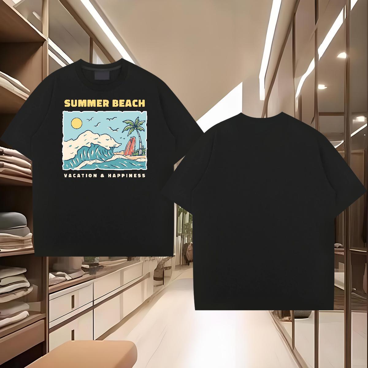 Brand T shirt 230g 100% Cotton tree Anime Printing Street Polos O-Neck Short Sleeve Loose Men Tshirts Customized