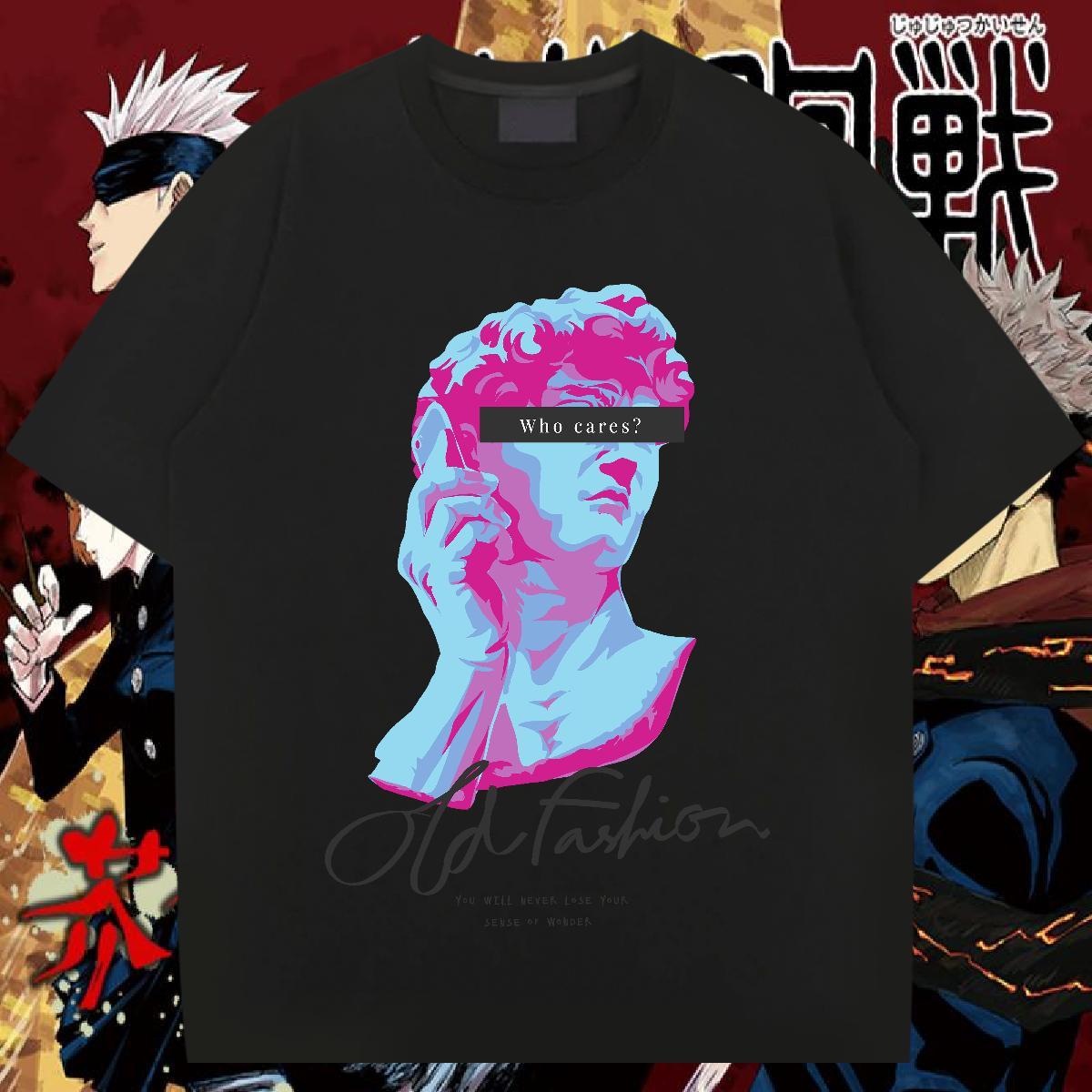 New T Shirt For Man 230g Cotton Statue of David Casual Beach Clothings Breathable Short Sleeve Comfortable Mens Tshirts Graphic