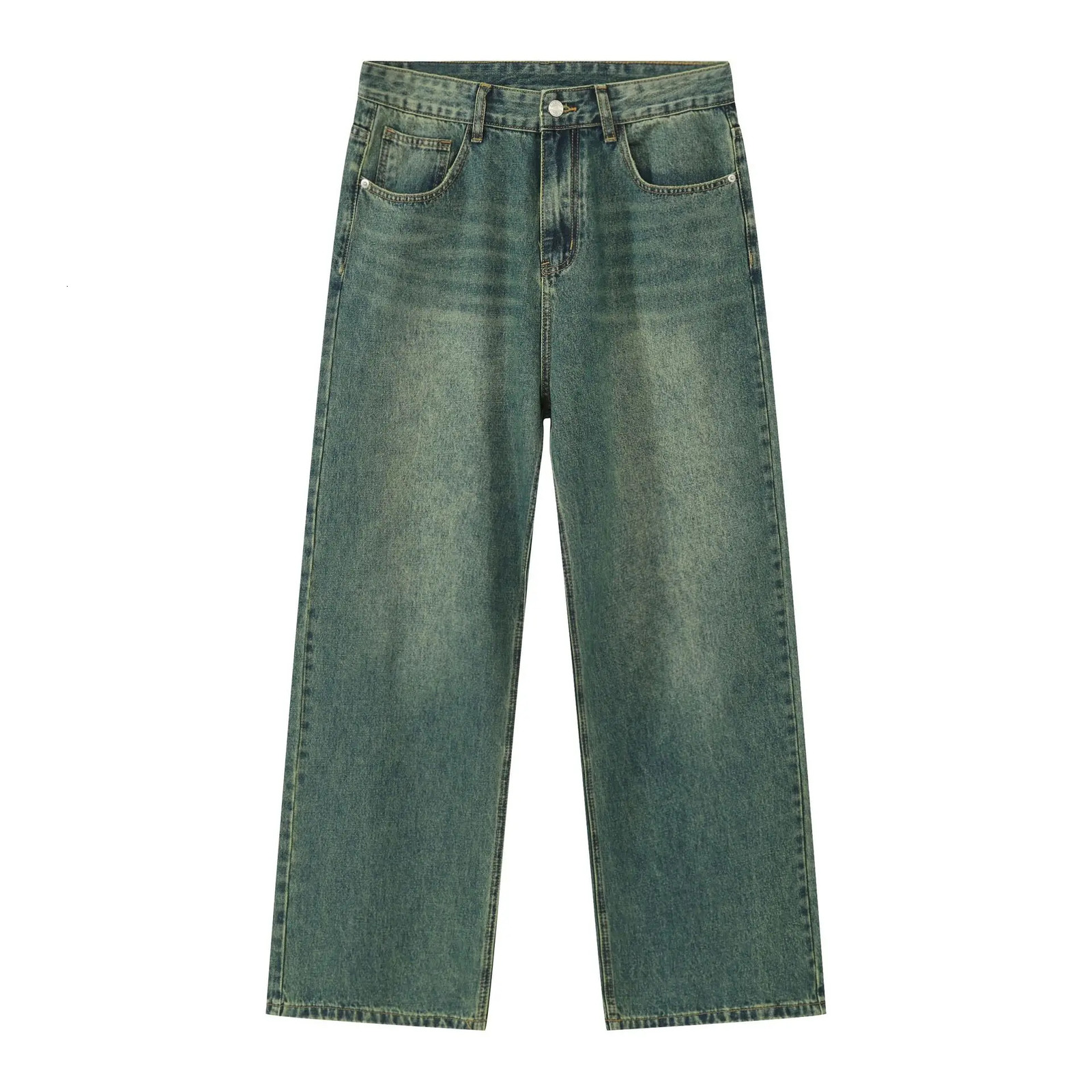 Korean Style Purple Jeans Men and Women High Street Trendy Wide-leg Jeans Y2k Cotton Wash Distressed Vintage Jeans Youth Unisex 240819