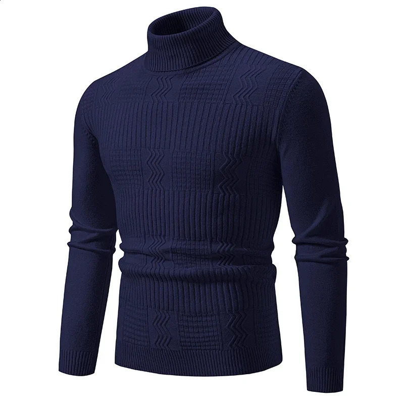 Mens Sweaters Solid Color Pullover Long Sleeve Knitted Warm Sweater Tops Men Clothes 240729