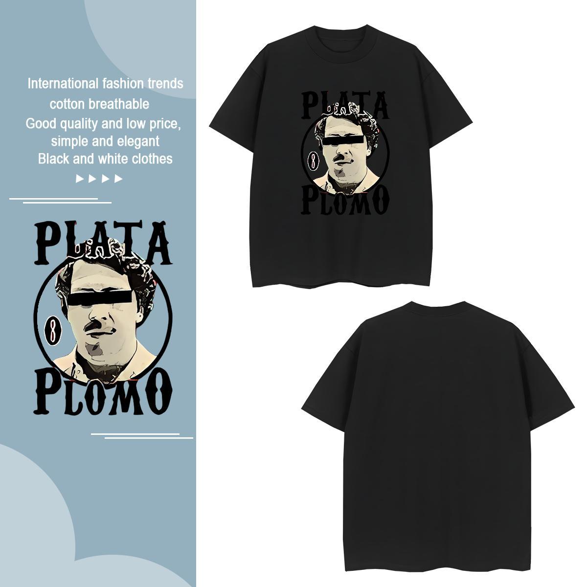 T shirt 100% Cotton 230g portrait Casual O-Neck Short Sleeve Oversized 3XL 4XL Men Tops Tees Fashion Designer High Quality Clothes