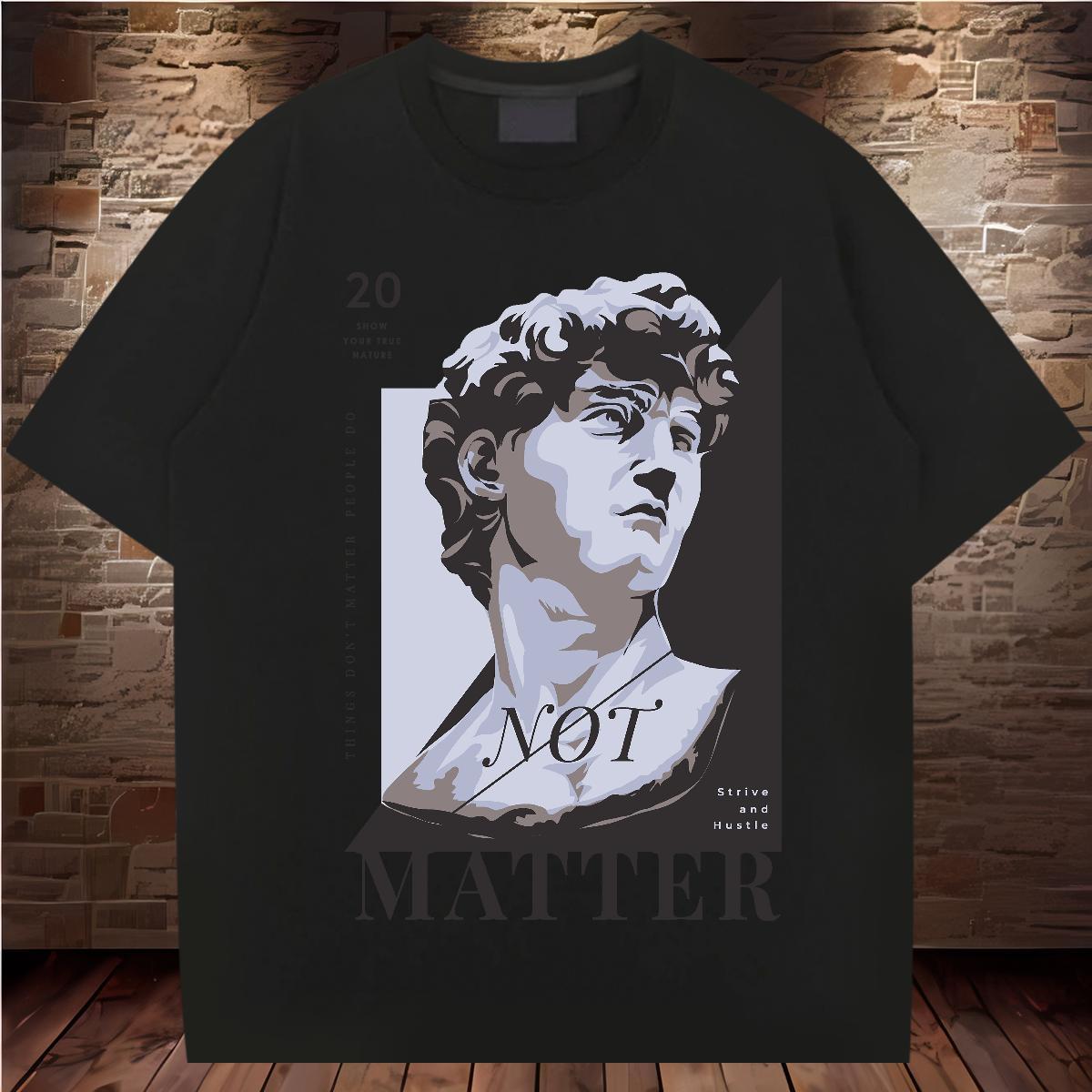 Casual New T shirt 230g Pure Cotton Statue of David Spring Summer Tee Shirt Short Sleeve O-Neck Cool Tshirt for Man Woman Oversized 4XL