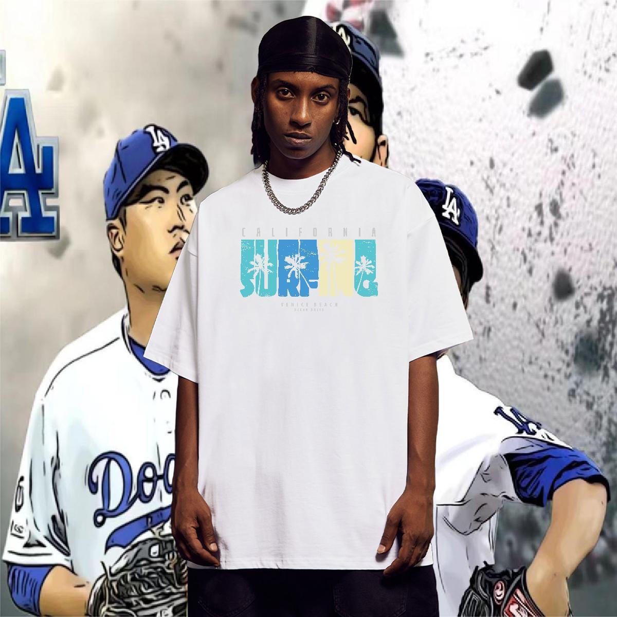 2024 Summer T shirt 100% Cotton 230g tree Outdoor Top Tees Breathable Crew Neck High Quality Men Tops Tees Custom Anime