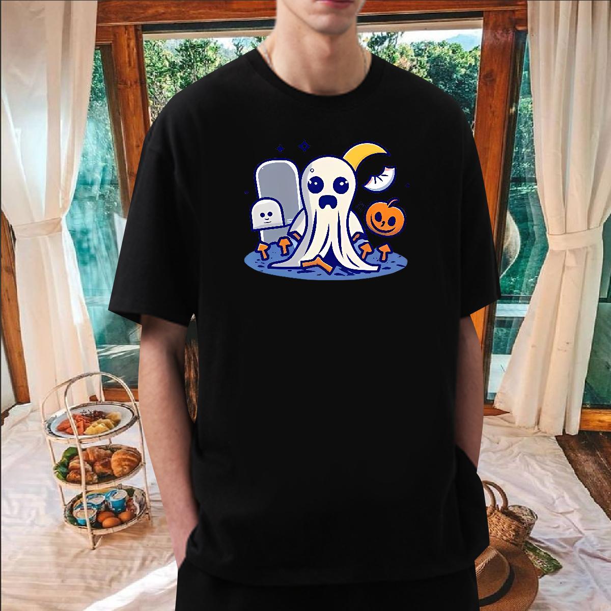 Classic Casual Men T Shirts 230g Pure Cotton halloween Sports Casual Tops Tees Crew Neck Breathable Loose Fit Couples T Shirts Skull