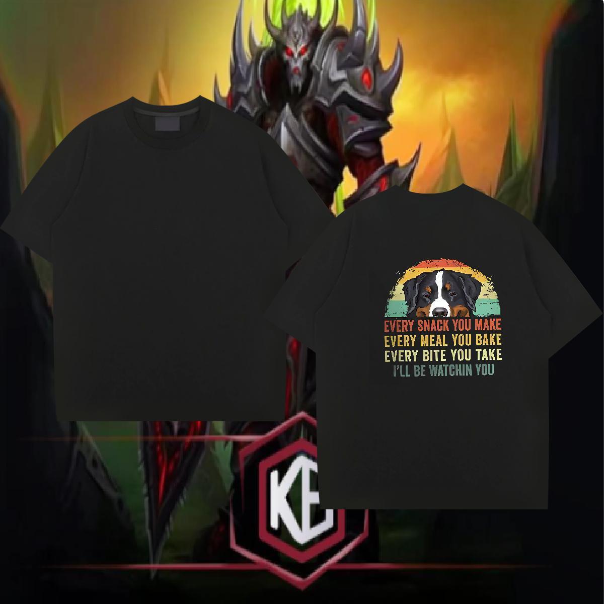 2024 Summer T Shirt For Man 100% Cotton 230g dog Casual Daily Wear Tops Breathable Short Sleeve Loose Fit Men Tees Custom Cartoon