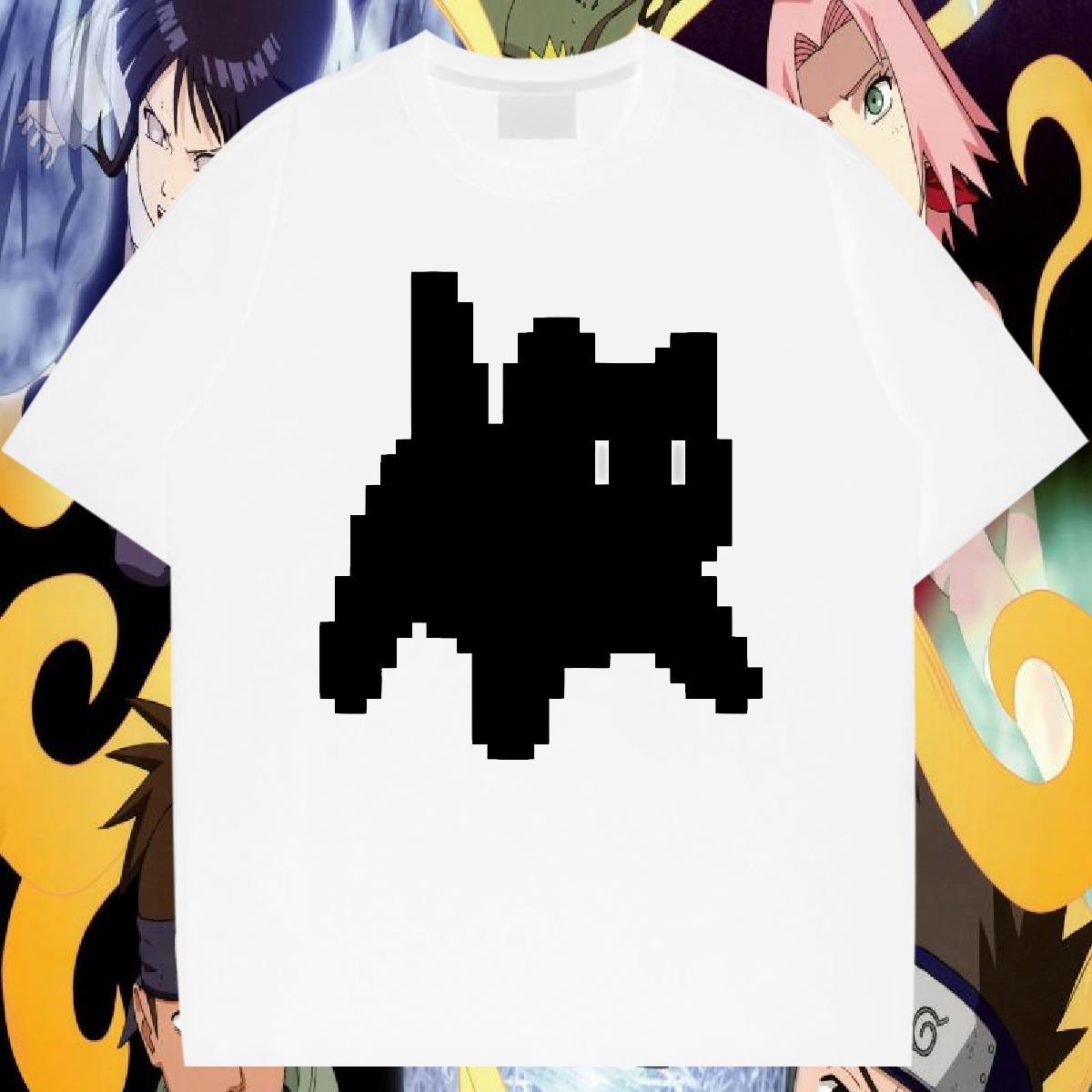 Free Shipping Men T Shirts 230g Pure Cotton cat Hip Hop Top Tees Crew Neck Breathable High Quality Mens Tshirts Cartoon Printing L-4XL