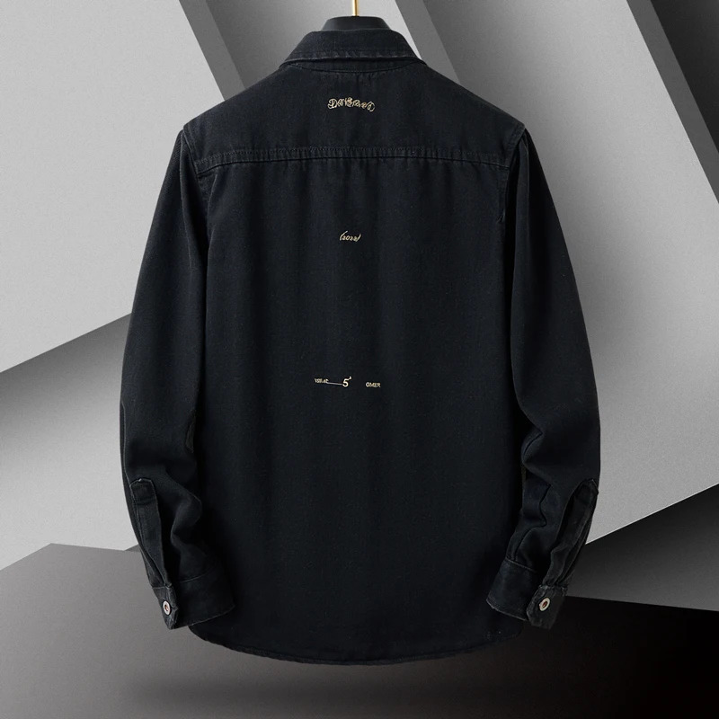 denim jacket mens retro Jean Coats streetwear fashion Jean jacket mens lapel denim jacket cotton bomber jacket240806