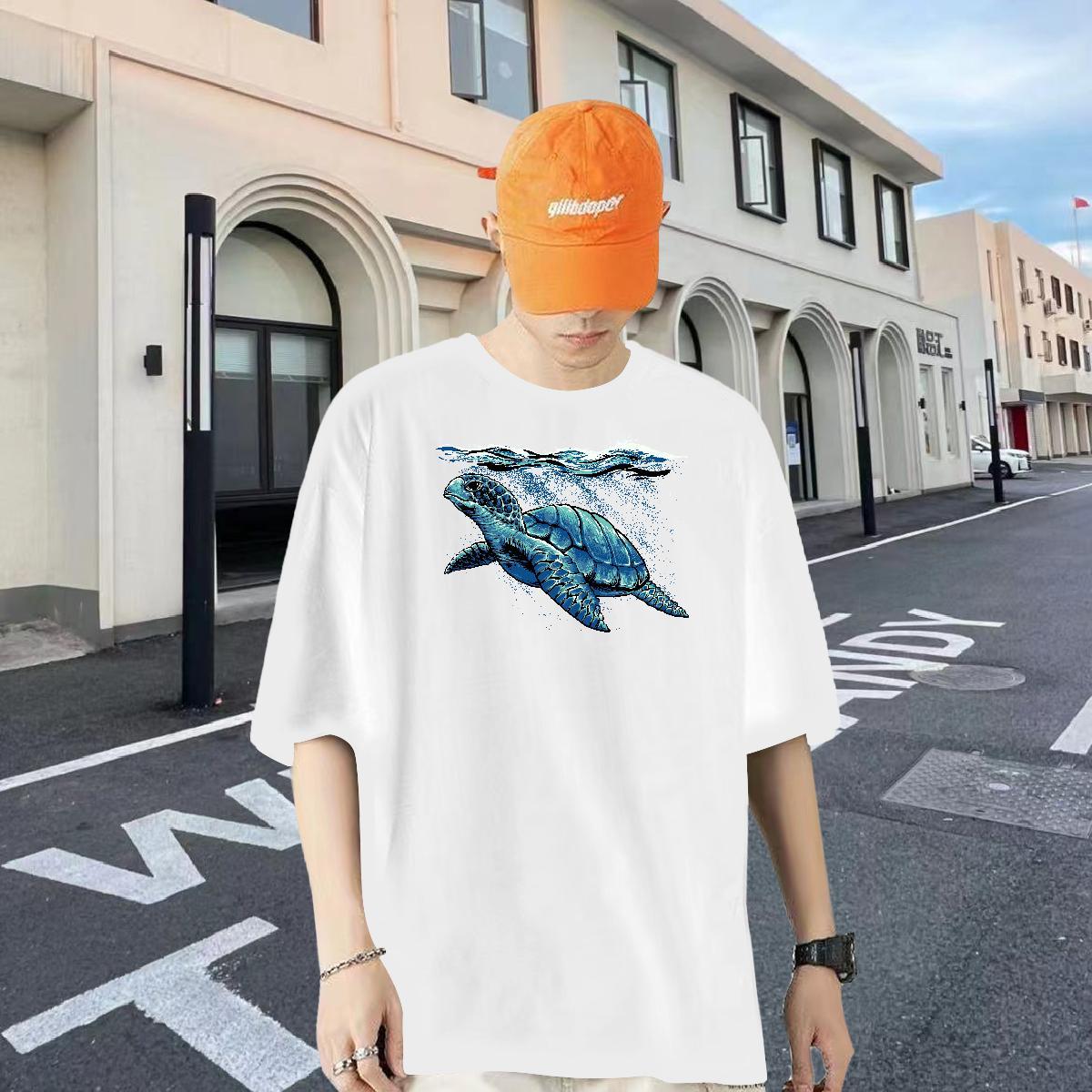2024 Summer Mens T Shirts 230g 100% Cotton Hip Hop Street Tees Shirts Breathable Soft Comfortable Couples T Shirts Anime Print