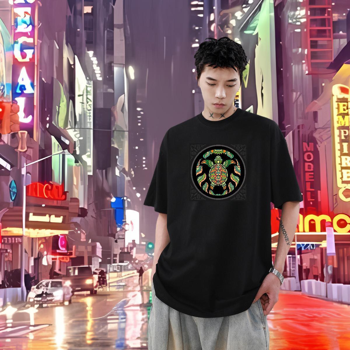 Fashion Design Men T Shirts 230g 100% Cotton tortoise Spring Summer Tshirts Short Sleeve O-Neck Brand Tshirt for Man Woman Graphic