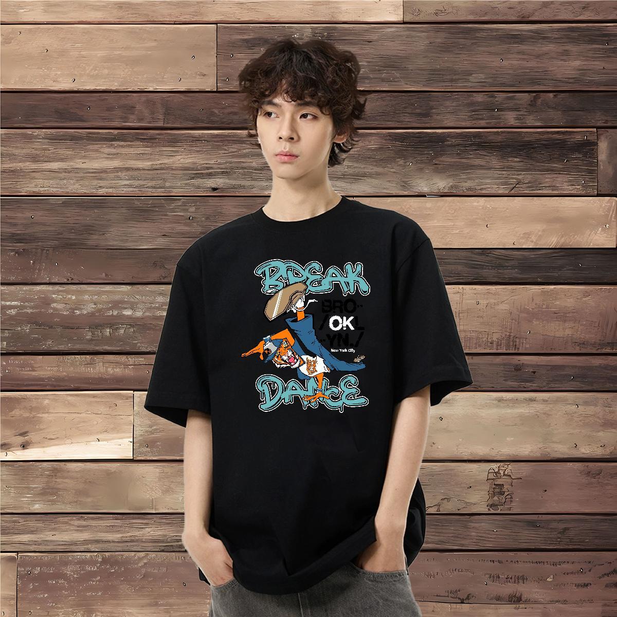 2024 DIY T-Shirts for Men 230g Pure Cotton Hip Hop Tops Tees O-Neck Short Sleeve Wholesale Mens Tshirts Anime