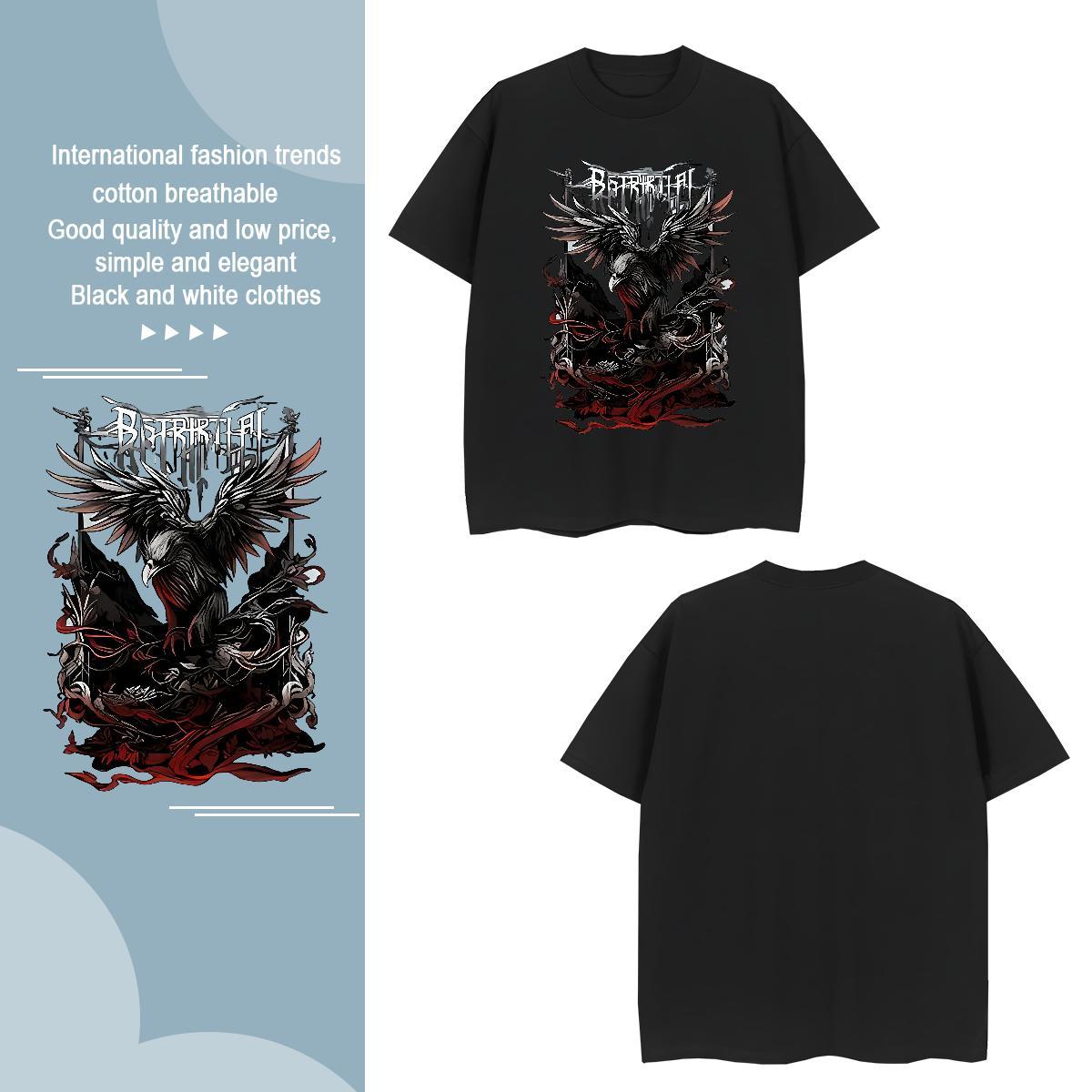 T-Shirts for Men 230g 100% Cotton eagle Sport Breathable Anime Men Clothes T-Shirt Wholesale High Quality Tee Shirt