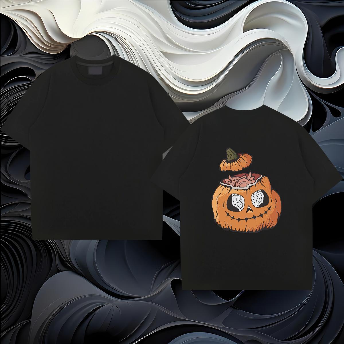 Designer T-Shirts 100% Cotton 230g pumpkin Anime Printing Street Clothes Breathable Short Sleeve Wholesale Men Tees Custom Anime