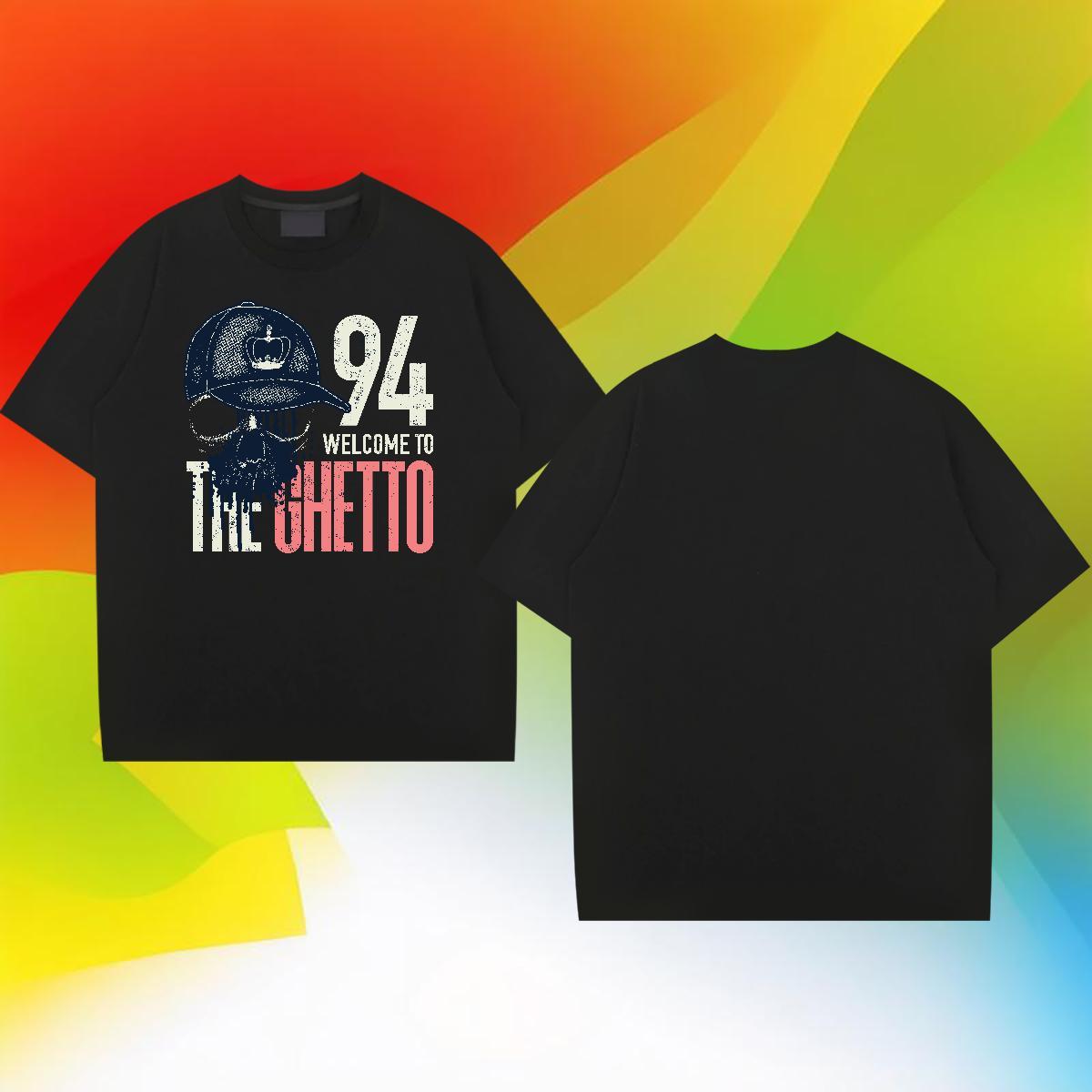 Loose Fit Men Tees 230g Cotton High Street Hip Hop letter Anime Print O-Neck Short Sleeve DIY Customized T-Shirts for Men Tops