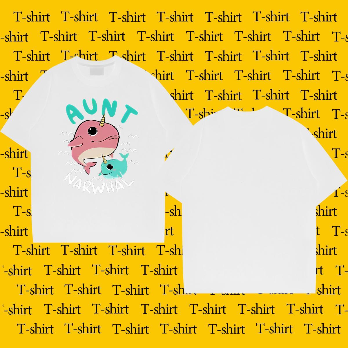 Factory Direct T Shirts Men 230g Pure Cotton dolphin Street Wear Clothings Short Sleeve Soft Loose Fit Tshirts Cartoon Printing L-4XL