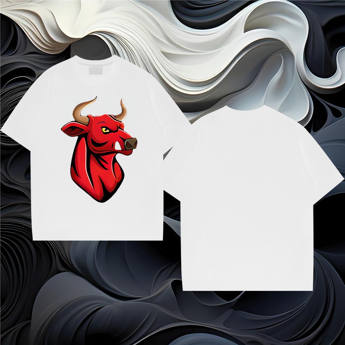 2024 New T Shirts Men 230g 100% Cotton Casual Beach Clothings Breathable Short Sleeve Brand Tshirt for Man Woman Cartoon Printing L-4XL