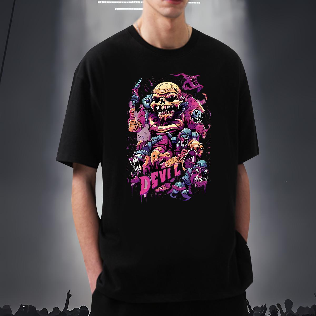 Man T Shirts 230g Pure Cotton scare Outdoor Breathable Soft Custom Printing Men Tshirts Designer Cool Design Tees